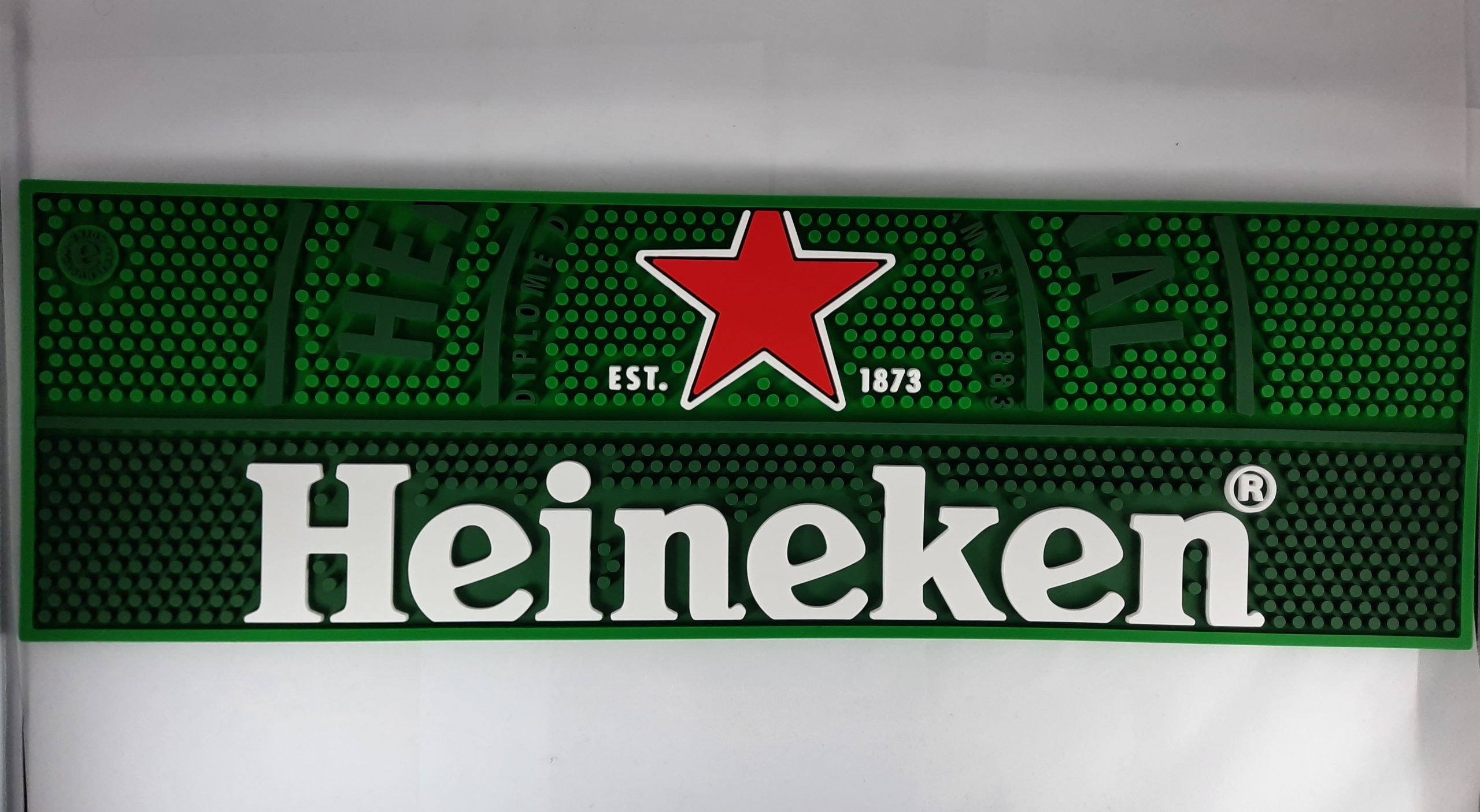 Pub NEW Home Bar Heineken Lager Bar Runner  Fabric and Rubber Heineken NEW 